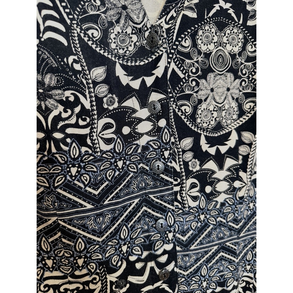 Vintage Tianello by Steve Barraza Womens Button Up Top Size M Artsy Fairy Grunge - Picture 4 of 10